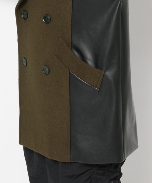 HARE(ハレ)の「ウールキリカエPコート(HARE)(ピーコート・メンズ・ブラック/カーキ/ブラック系その他・SMALL/MEDIUM)」の21枚目の写真