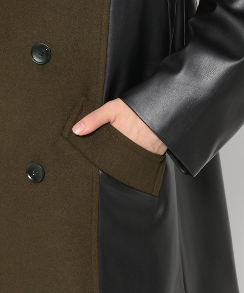 HARE(ハレ)の「ウールキリカエPコート(HARE)(ピーコート・メンズ・ブラック/カーキ/ブラック系その他・SMALL/MEDIUM)」の22枚目の写真