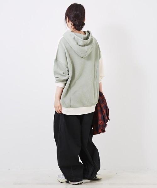 【セール】ガーゼ裏毛スウェットロゴ刺繍プルオーバーパーカー（パーカー）｜CUBE SUGAR（キューブシュガー）