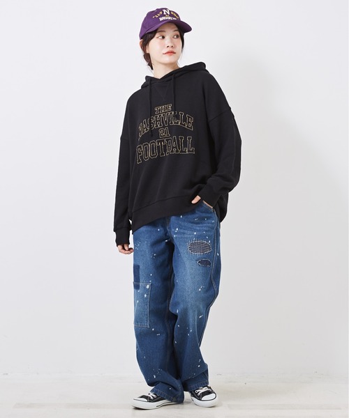 【セール】ガーゼ裏毛スウェットロゴ刺繍プルオーバーパーカー（パーカー）｜CUBE SUGAR（キューブシュガー）