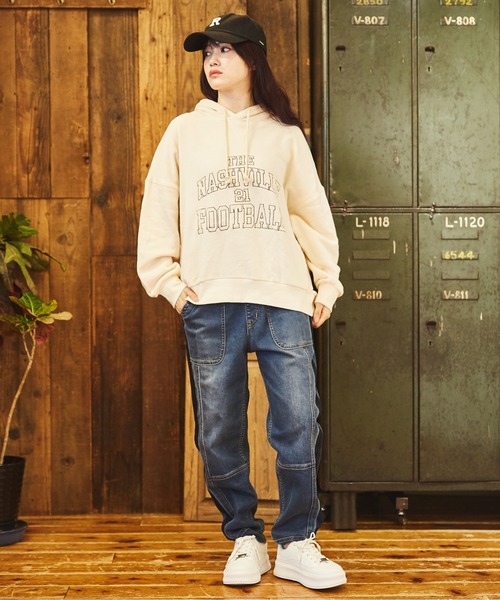 【セール】ガーゼ裏毛スウェットロゴ刺繍プルオーバーパーカー（パーカー）｜CUBE SUGAR（キューブシュガー）