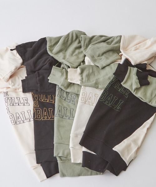 【セール】ガーゼ裏毛スウェットロゴ刺繍プルオーバーパーカー（パーカー）｜CUBE SUGAR（キューブシュガー）