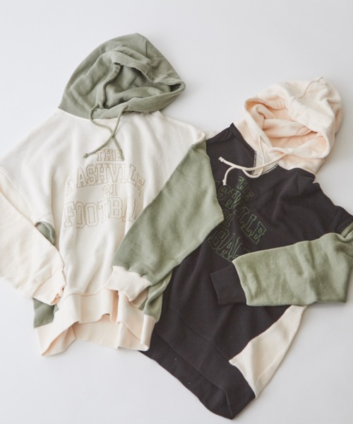 【セール】ガーゼ裏毛スウェットロゴ刺繍プルオーバーパーカー（パーカー）｜CUBE SUGAR（キューブシュガー）