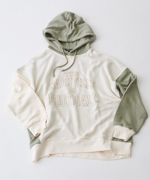 【セール】ガーゼ裏毛スウェットロゴ刺繍プルオーバーパーカー（パーカー）｜CUBE SUGAR（キューブシュガー）