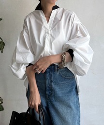 【WEB限定】バックギャザーチュールシャツ