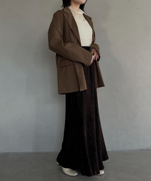 MYMOOD.(マイムード)の「ベロアフレアロングスカート(スカート・レディース・ブラック/ブラウン・FREE)」の17枚目の写真