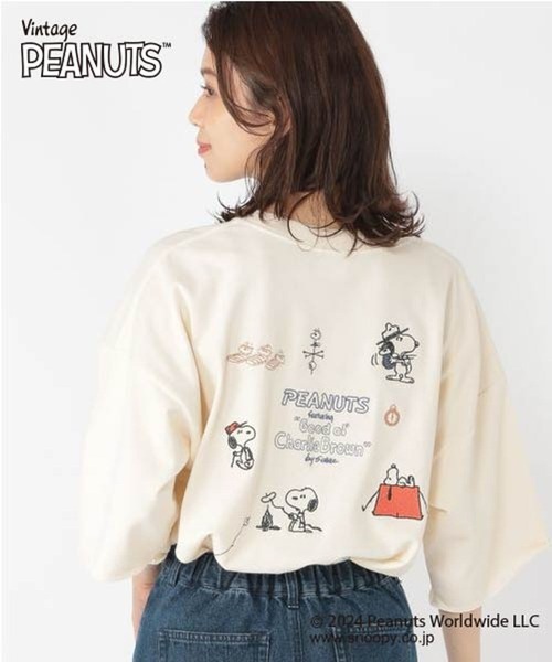 studio CLIP(スタディオクリップ)の「【SNOOPYコラボ】刺繍プルオーバー(Tシャツ/カットソー・レディース・オフホワイト/アイボリー/ピンク・FREE)」の2枚目の写真
