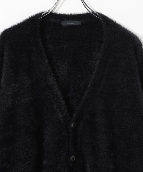 RAGEBLUE（レイジブルー）の「Shaggy knit cardigan/シャギーニット/オーバーサイズカーディガン（カーディガン/ボレロ・メンズ・ライトグレー/ブラック/ライトブルー・LARGE/MEDIUM）」の4枚目の写真