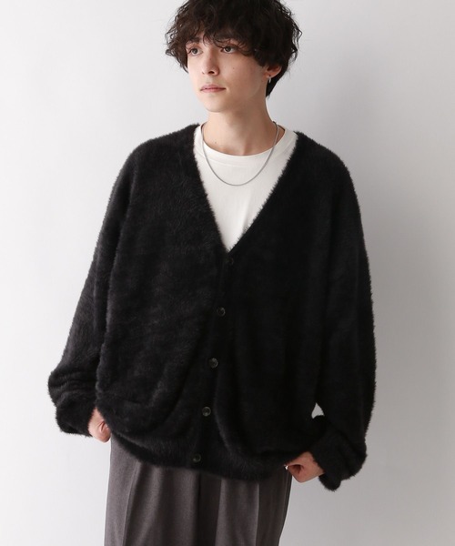 RAGEBLUE（レイジブルー）の「Shaggy knit cardigan/シャギーニット/オーバーサイズカーディガン（カーディガン/ボレロ・メンズ・ライトグレー/ブラック/ライトブルー・LARGE/MEDIUM）」の10枚目の写真