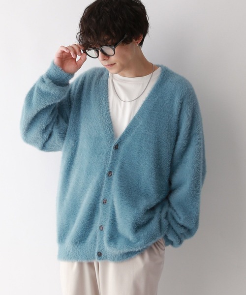 RAGEBLUE（レイジブルー）の「Shaggy knit cardigan/シャギーニット/オーバーサイズカーディガン（カーディガン/ボレロ・メンズ・ライトグレー/ブラック/ライトブルー・LARGE/MEDIUM）」の19枚目の写真