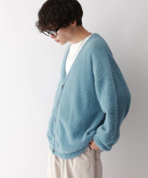 RAGEBLUE（レイジブルー）の「Shaggy knit cardigan/シャギーニット/オーバーサイズカーディガン（カーディガン/ボレロ・メンズ・ライトグレー/ブラック/ライトブルー・LARGE/MEDIUM）」の20枚目の写真