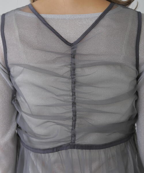 FREE'S MART(フリーズマート)の「チュールジップペプラムビスチェ(シャツ/ブラウス・レディース・グレー/ブラック/ホワイト・FREE)」の14枚目の写真