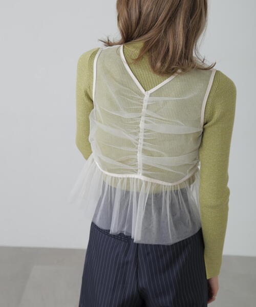 FREE'S MART(フリーズマート)の「チュールジップペプラムビスチェ(シャツ/ブラウス・レディース・グレー/ブラック/ホワイト・FREE)」の10枚目の写真