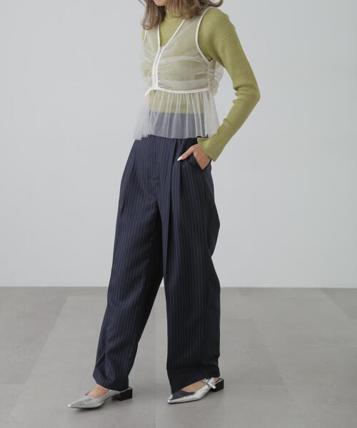 FREE'S MART(フリーズマート)の「チュールジップペプラムビスチェ(シャツ/ブラウス・レディース・グレー/ブラック/ホワイト・FREE)」の6枚目の写真