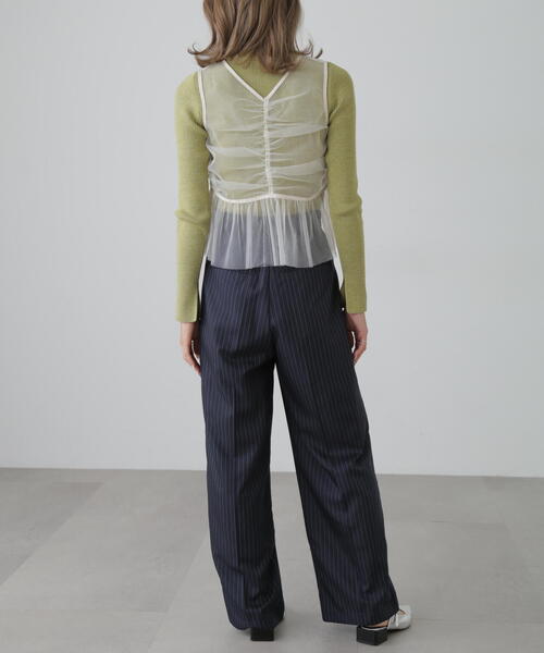 FREE'S MART(フリーズマート)の「チュールジップペプラムビスチェ(シャツ/ブラウス・レディース・グレー/ブラック/ホワイト・FREE)」の5枚目の写真