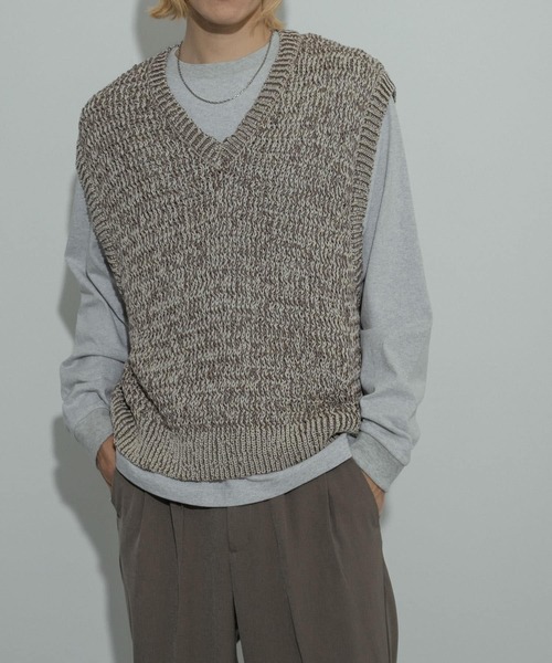 Mal. rerereさん　カシミア混　ニットベスト Mal. rerereさん カシミア混 ニットベスト