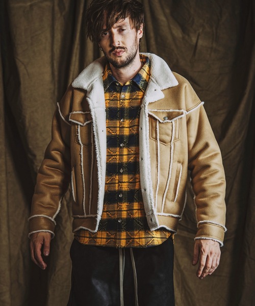 NO ID.（ノーアイディ）の「【NO ID.】Check Big Shirt / チェック ビッグ シャツ（シャツ/ブラウス・メンズ・レッド/イエロー/ブラック・ONE SIZE）」の9枚目の写真