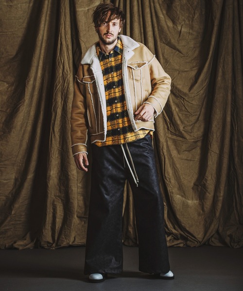 NO ID.（ノーアイディ）の「【NO ID.】Check Big Shirt / チェック ビッグ シャツ（シャツ/ブラウス・メンズ・レッド/イエロー/ブラック・ONE SIZE）」の11枚目の写真