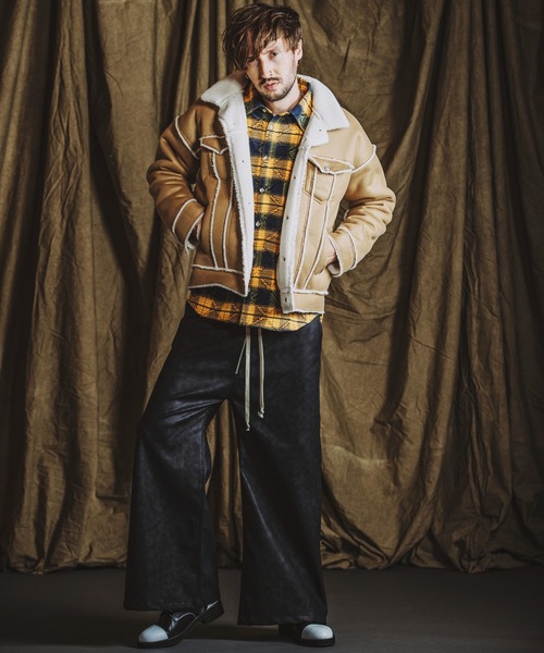 NO ID.（ノーアイディ）の「【NO ID.】Check Big Shirt / チェック ビッグ シャツ（シャツ/ブラウス・メンズ・レッド/イエロー/ブラック・ONE SIZE）」の12枚目の写真