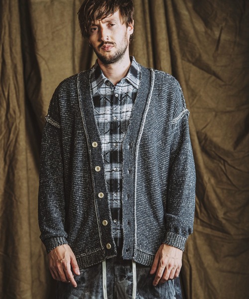 NO ID.（ノーアイディ）の「【NO ID.】Check Big Shirt / チェック ビッグ シャツ（シャツ/ブラウス・メンズ・レッド/イエロー/ブラック・ONE SIZE）」の22枚目の写真