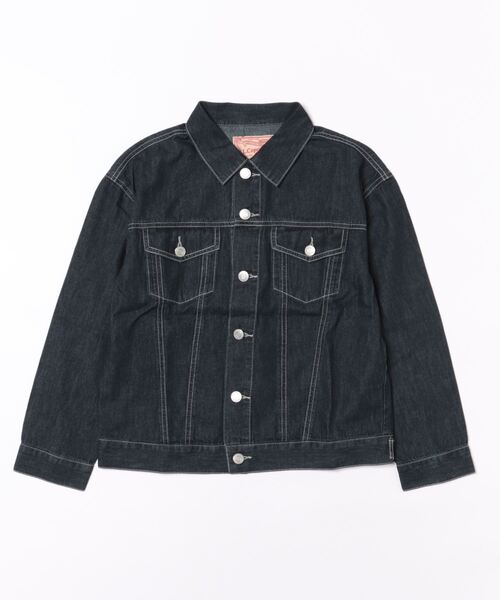 L.COPECK（エルコペック）の「ビッグシルエットデニムジャケット（デニムジャケット・キッズ・ネイビー/ストライプ・150cm/160cm）」の22枚目の写真