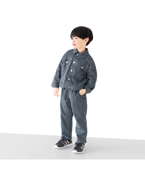 L.COPECK（エルコペック）の「ビッグシルエットデニムジャケット（デニムジャケット・キッズ・ネイビー/ストライプ・150cm/160cm）」の11枚目の写真