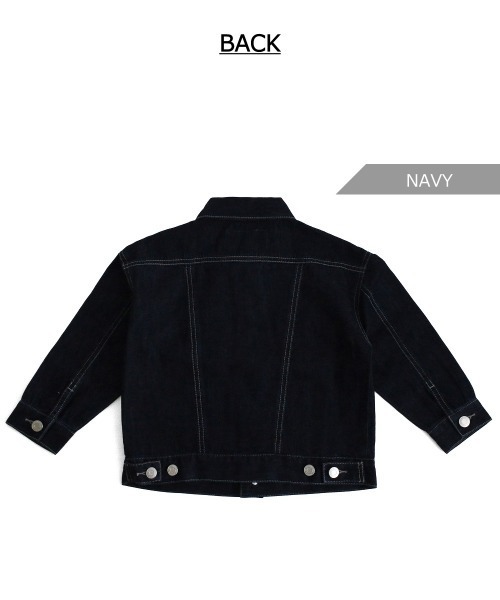 L.COPECK（エルコペック）の「ビッグシルエットデニムジャケット（デニムジャケット・キッズ・ネイビー/ストライプ・150cm/160cm）」の13枚目の写真
