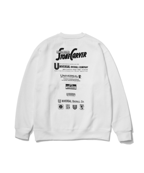 UNIVERSAL OVERALL(ユニバーサルオーバーオール)の「UNIVERSAL OVERALL SWEAT SHIRT_100th HISTORICAL LOGO(スウェット・メンズ・ブラック/ホワイト・MEDIUM/LARGE)」の8枚目の写真