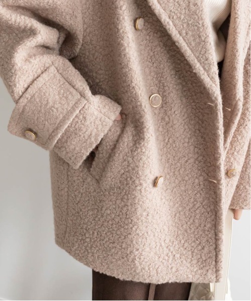 RANDA(ランダ)の「ループボアピーコート(ピーコート・レディース・グレイッシュベージュ/クリーム/ブラック・0/1)」の5枚目の写真
