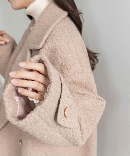 RANDA(ランダ)の「ループボアピーコート(ピーコート・レディース・グレイッシュベージュ/クリーム/ブラック・0/1)」の6枚目の写真