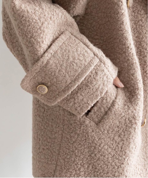 RANDA(ランダ)の「ループボアピーコート(ピーコート・レディース・グレイッシュベージュ/クリーム/ブラック・0/1)」の7枚目の写真