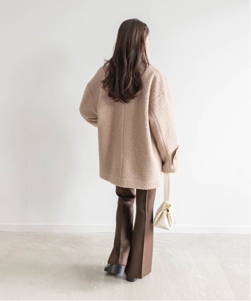 RANDA(ランダ)の「ループボアピーコート(ピーコート・レディース・グレイッシュベージュ/クリーム/ブラック・0/1)」の11枚目の写真