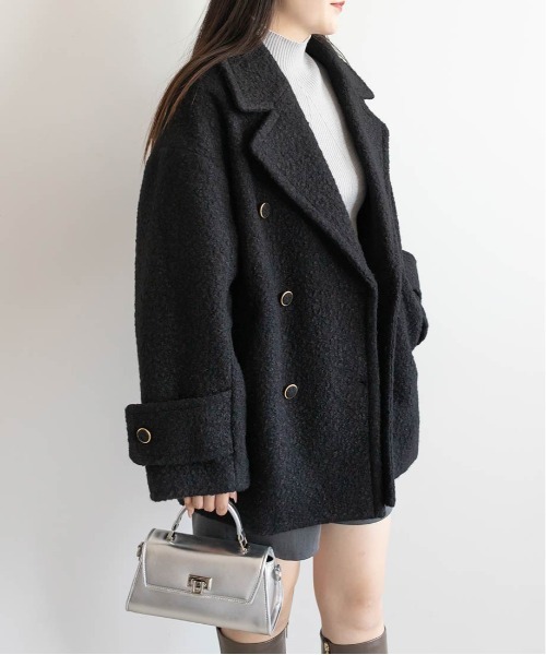 RANDA(ランダ)の「ループボアピーコート(ピーコート・レディース・グレイッシュベージュ/クリーム/ブラック・0/1)」の13枚目の写真