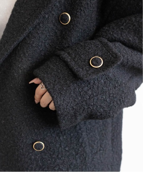 RANDA(ランダ)の「ループボアピーコート(ピーコート・レディース・グレイッシュベージュ/クリーム/ブラック・0/1)」の15枚目の写真