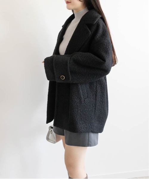 RANDA(ランダ)の「ループボアピーコート(ピーコート・レディース・グレイッシュベージュ/クリーム/ブラック・0/1)」の16枚目の写真