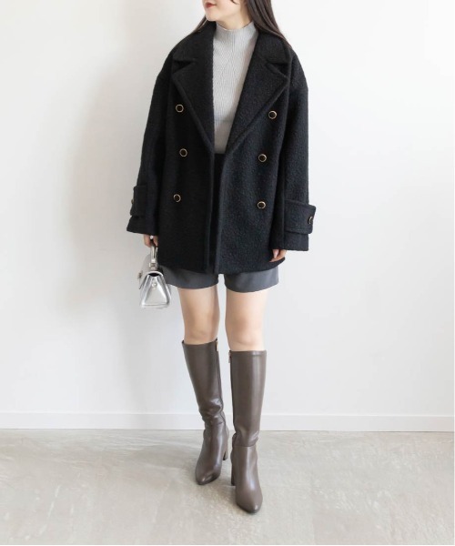 RANDA(ランダ)の「ループボアピーコート(ピーコート・レディース・グレイッシュベージュ/クリーム/ブラック・0/1)」の17枚目の写真