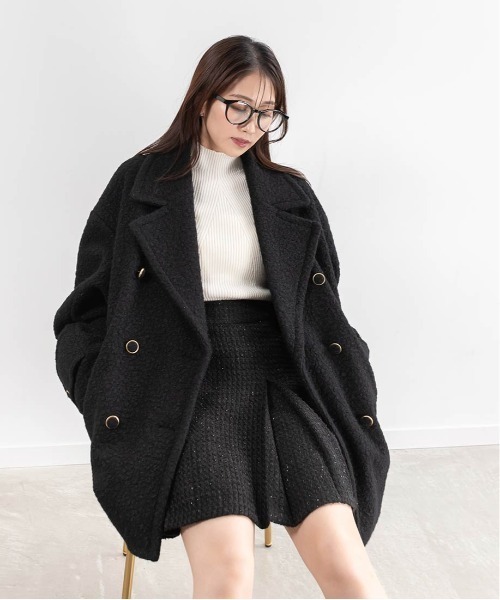 RANDA(ランダ)の「ループボアピーコート(ピーコート・レディース・グレイッシュベージュ/クリーム/ブラック・0/1)」の18枚目の写真