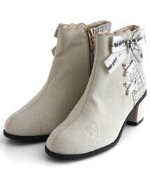 algy（アルジー）の「サイドリボンヒールショートブーツ（ブーツ・キッズ）」