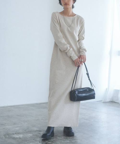 RASW]機能付きテレコIラインロングワンピース（ワンピース）｜RASW