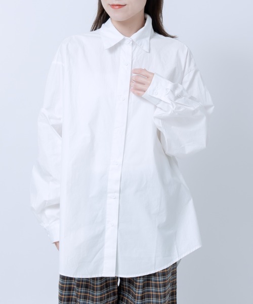 【新品】so close サイネックスフック釦使いロングシャツ オーバーサイズ セール】レギュラーカラーオーバーサイズシャツ / ユニセックス