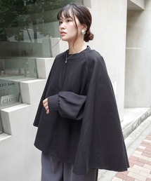 美品♡ブラミンク フード ポンチョ コート ロング ウール ネイビー 36 BLAMINK ブラミンク 23AW フードポンチョ コート36 ネイビー