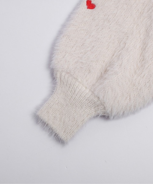 AMELY（エミリー）の「ハート刺繍 シャギーニットプルオーバー（ニット/セーター・レディース・ホワイト/ベージュ/ブラック・フリー）」の22枚目の写真