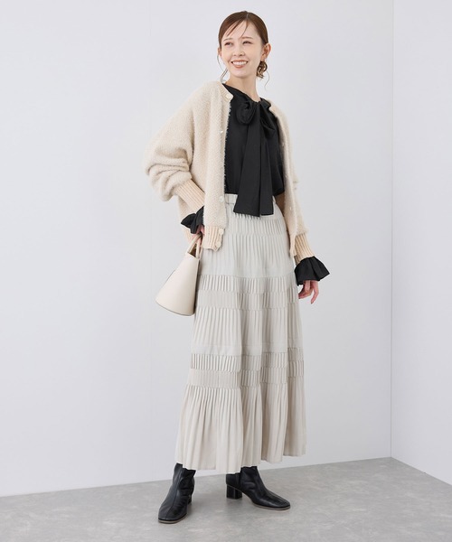 ROPE' PICNIC(ロペピクニック)の「前後2WAY着用BIGリボンブラウス(シャツ/ブラウス・レディース・ラベンダー/オフホワイト/ブラック・38)」の5枚目の写真