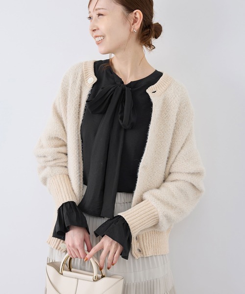 ROPE' PICNIC(ロペピクニック)の「前後2WAY着用BIGリボンブラウス(シャツ/ブラウス・レディース・ラベンダー/オフホワイト/ブラック・38)」の6枚目の写真