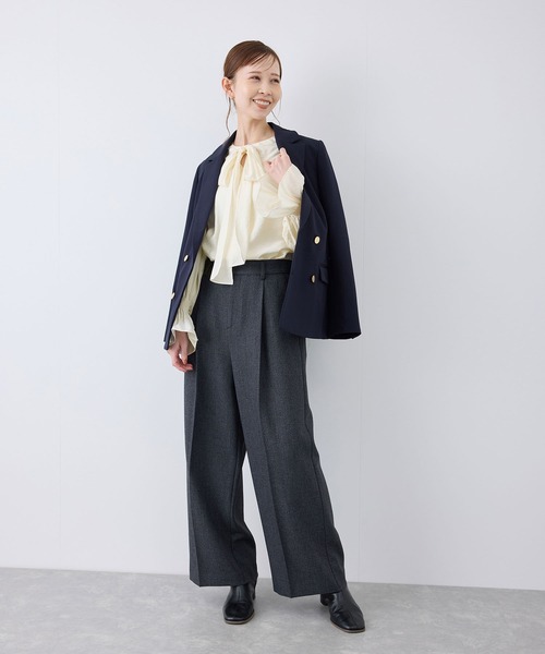 ROPE' PICNIC(ロペピクニック)の「前後2WAY着用BIGリボンブラウス(シャツ/ブラウス・レディース・ラベンダー/オフホワイト/ブラック・38)」の12枚目の写真