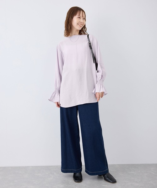 ROPE' PICNIC(ロペピクニック)の「前後2WAY着用BIGリボンブラウス(シャツ/ブラウス・レディース・ラベンダー/オフホワイト/ブラック・38)」の14枚目の写真