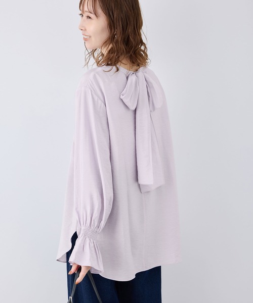 ROPE' PICNIC(ロペピクニック)の「前後2WAY着用BIGリボンブラウス(シャツ/ブラウス・レディース・ラベンダー/オフホワイト/ブラック・38)」の17枚目の写真