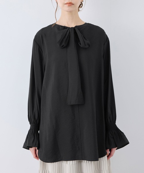 ROPE' PICNIC(ロペピクニック)の「前後2WAY着用BIGリボンブラウス(シャツ/ブラウス・レディース・ラベンダー/オフホワイト/ブラック・38)」の18枚目の写真