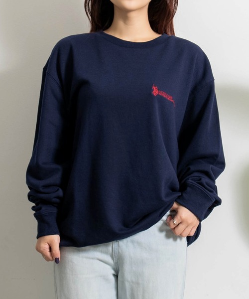 U.S. POLO ASSN.(ユーエスポロアッスン)の「『U.S. POLO ASSN/ユーエスポロアッスン』裏毛クルー長袖トレーナー(スウェット・レディース・ボルドー/オートミール/ネイビー/ダークグリーン/ブラック/アイボリー・L/M)」の5枚目の写真