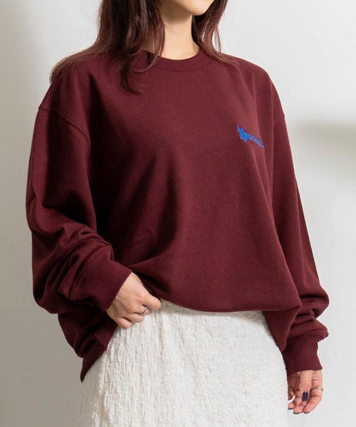 U.S. POLO ASSN.(ユーエスポロアッスン)の「『U.S. POLO ASSN/ユーエスポロアッスン』裏毛クルー長袖トレーナー(スウェット・レディース・ボルドー/オートミール/ネイビー/ダークグリーン/ブラック/アイボリー・L/M)」の6枚目の写真
